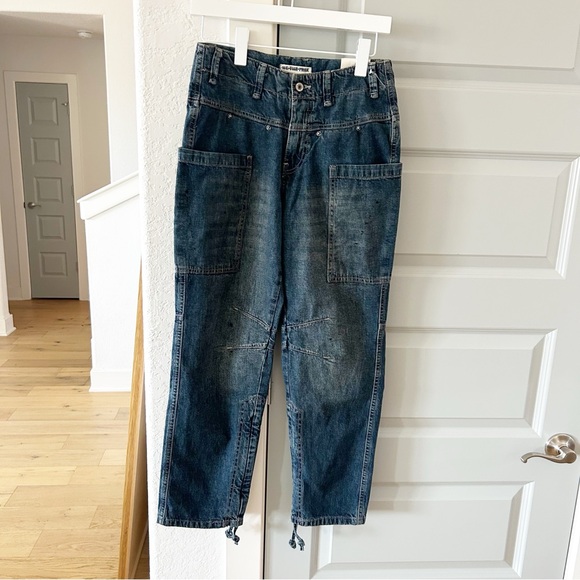 NWT Free People Oasis Crop Jeans Paint Cargo Cinch - Picture 3 of 7